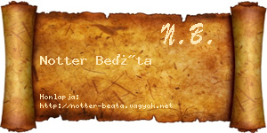 Notter Beáta névjegykártya